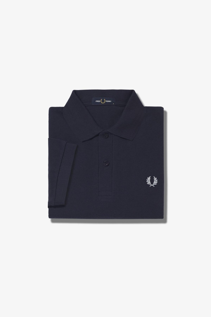 Fred Perry M6000 Fred Perry Shirt Herr Marinblå Vita | USEND99818