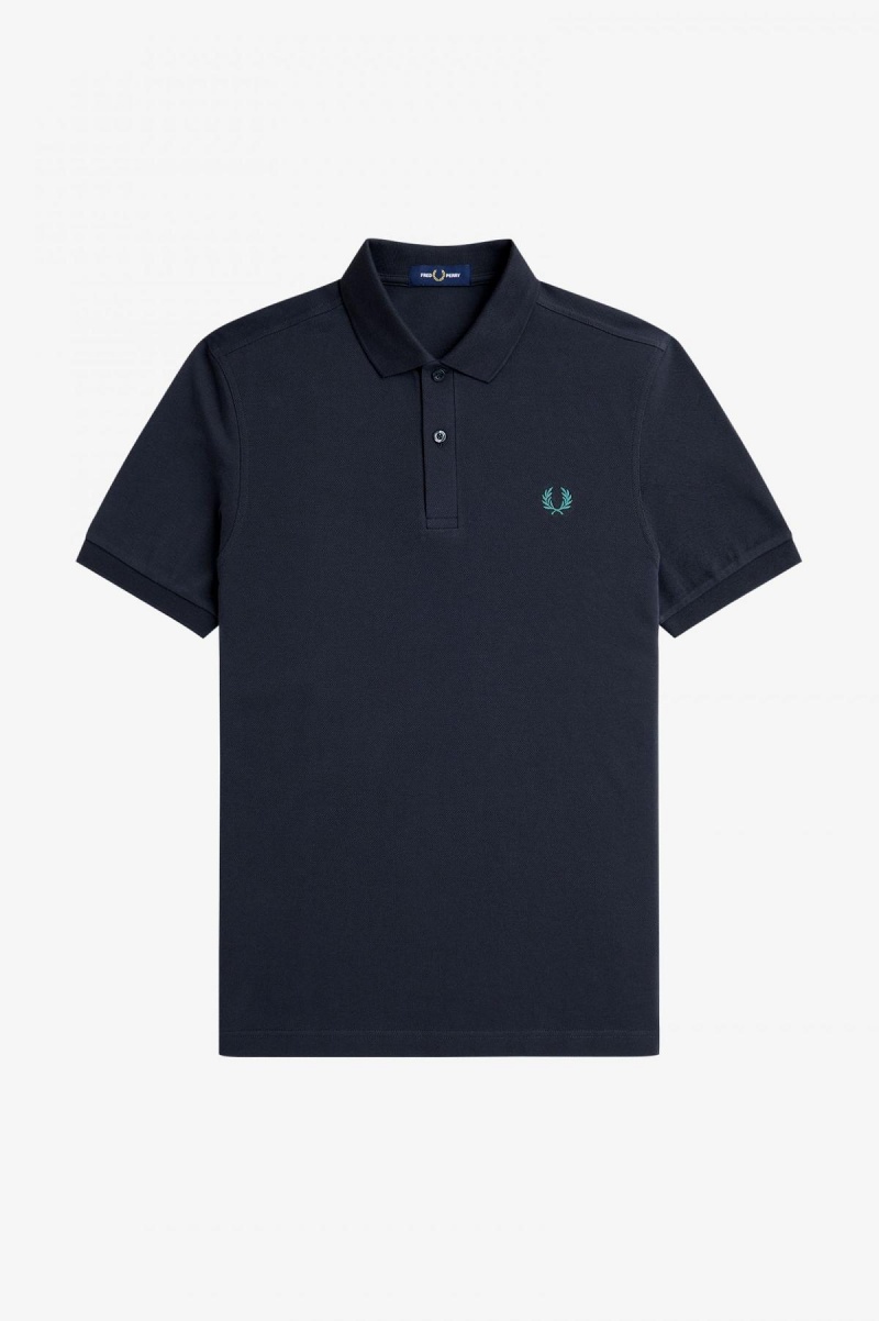 Fred Perry M6000 Fred Perry Shirt Herr Marinblå Mörkmintgröna | QSEWA17038