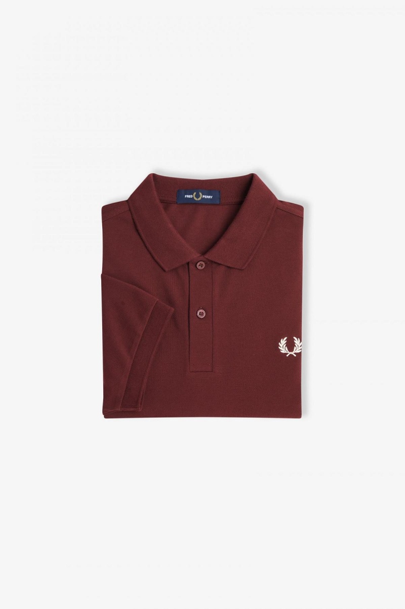 Fred Perry M6000 Fred Perry Shirt Herr Oxblood / Ecru | LSETR68692