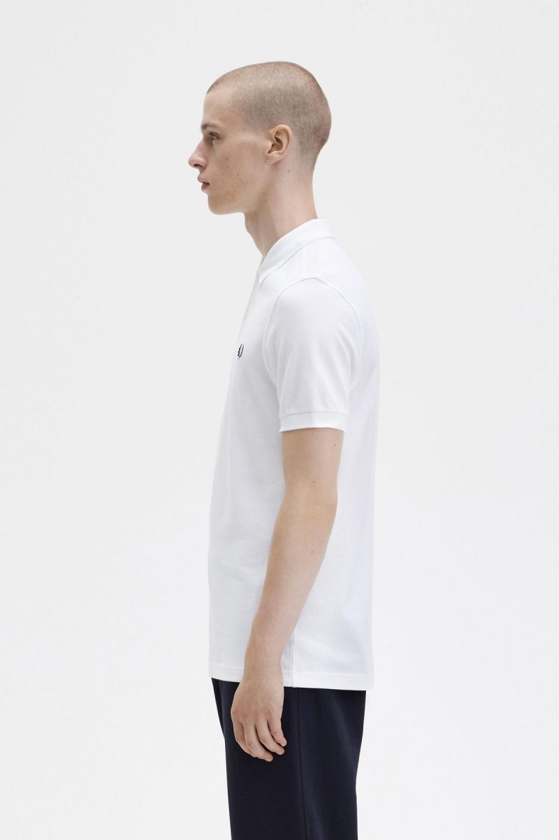 Fred Perry M6000 Fred Perry Shirt Herr Vita Marinblå | SECVG54264