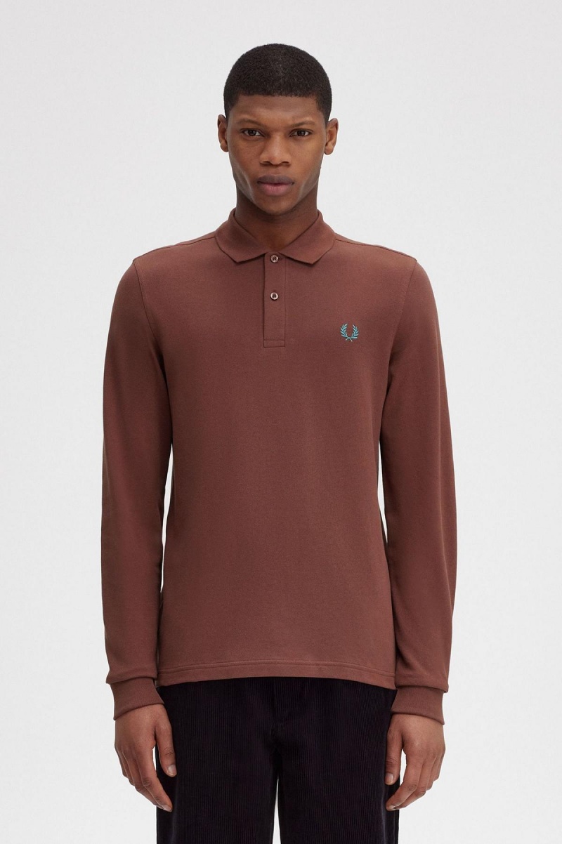 Fred Perry M6006 Fred Perry Shirt Herr Bruna Mörkmintgröna | SEZPD31890