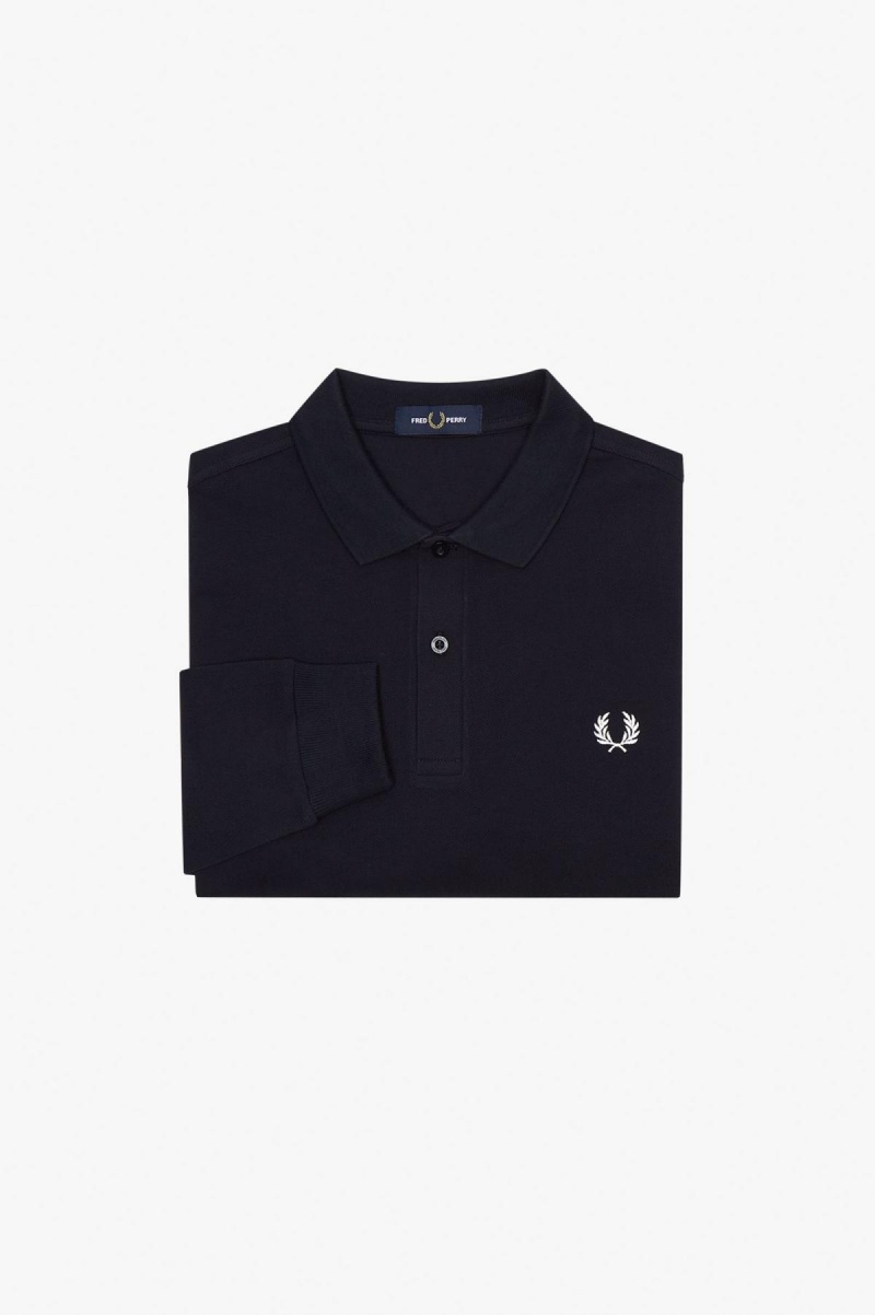 Fred Perry M6006 Fred Perry Shirt Herr Marinblå Vita | ESEHC60508