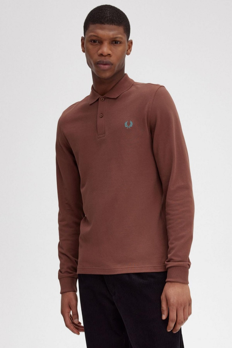 Fred Perry M6006 Piketröja Herr Bruna Mörkmintgröna | SEZPD51939