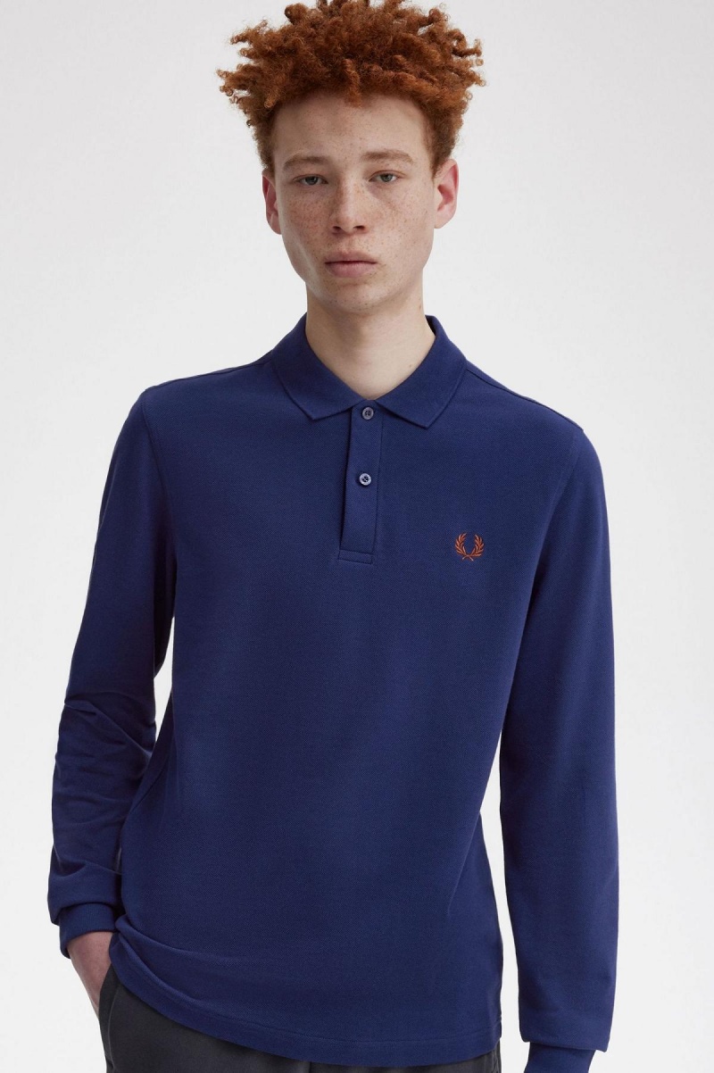 Fred Perry M6006 Piketröja Herr Marinblå Bruna | SEEAH49844