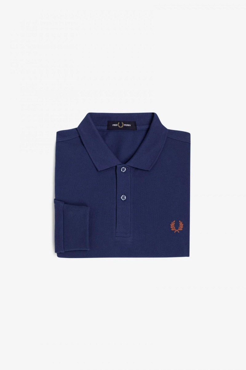 Fred Perry M6006 Piketröja Herr Marinblå Bruna | SEEAH49844