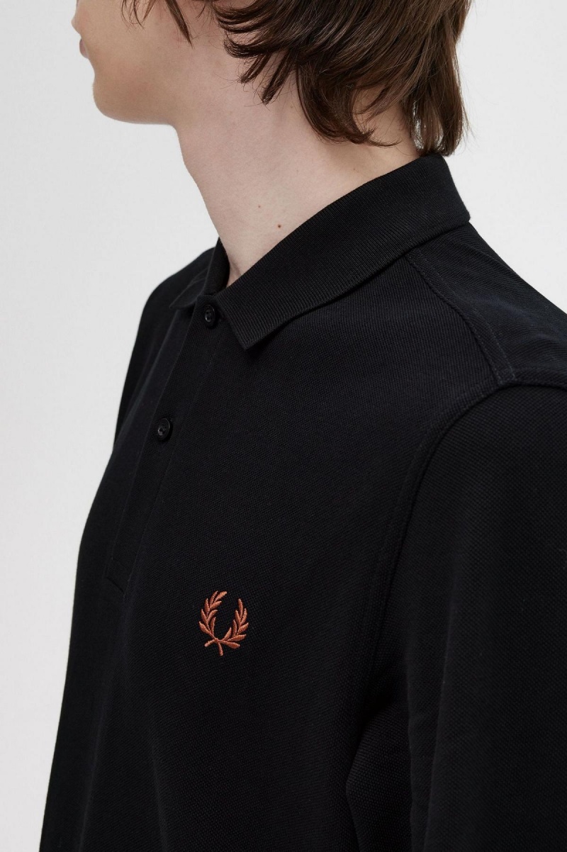 Fred Perry M6006 Piketröja Herr Svarta Bruna | SECVG24761