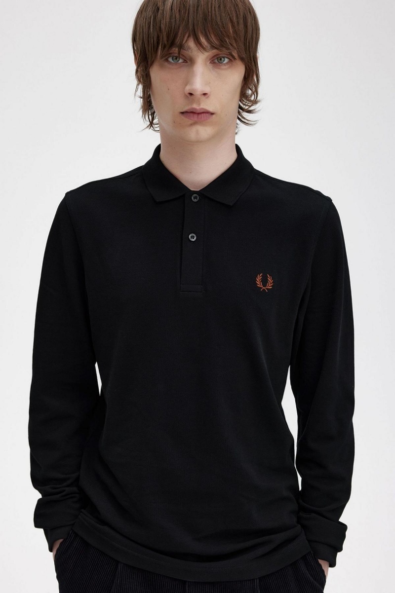 Fred Perry M6006 Piketröja Herr Svarta Bruna | SECVG24761