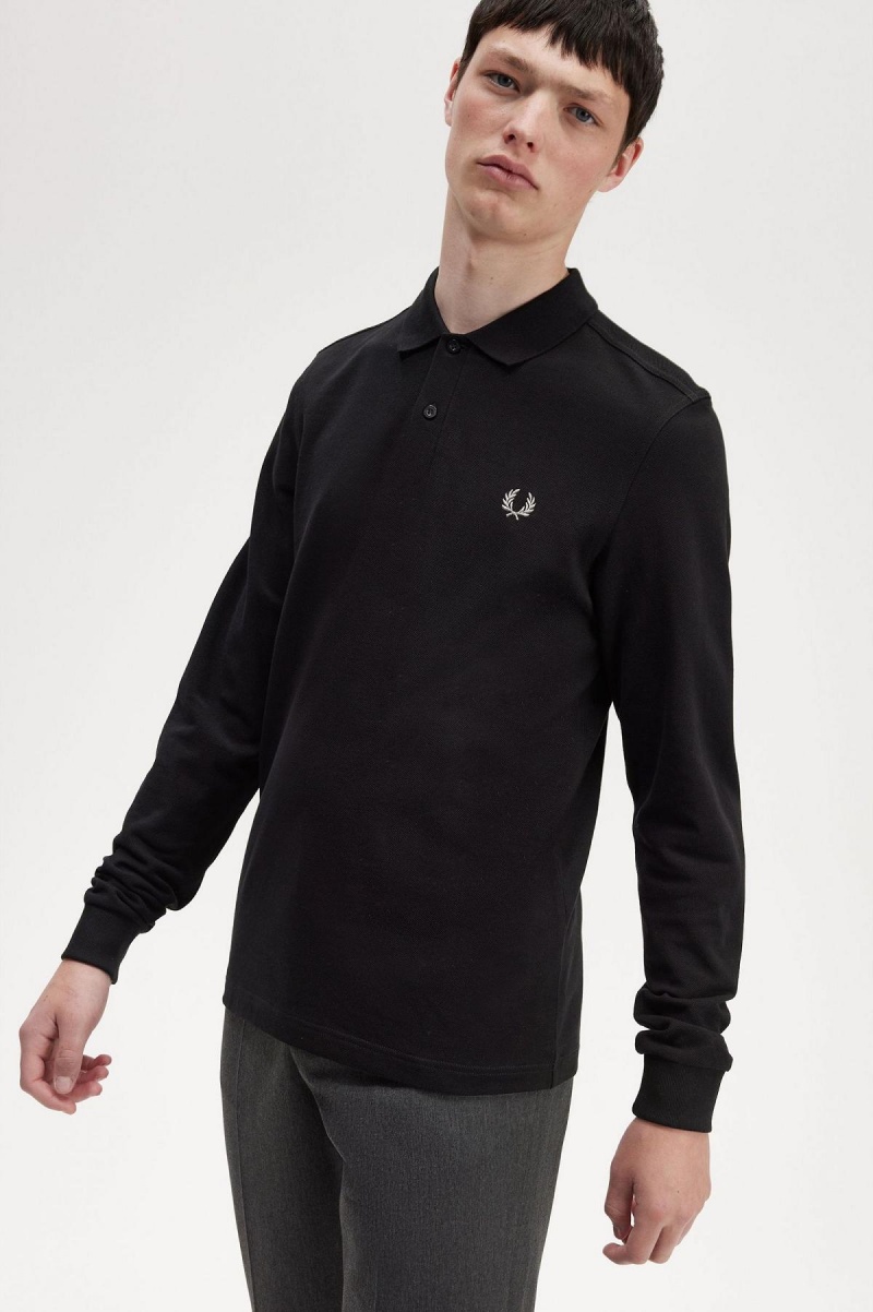 Fred Perry M6006 Piketröja Herr Svarta | TSEPQ68263