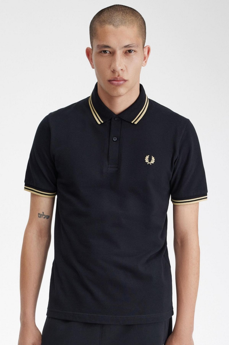 Fred Perry Makati M12 Piketröja Herr Svarta | TSEWZ93139