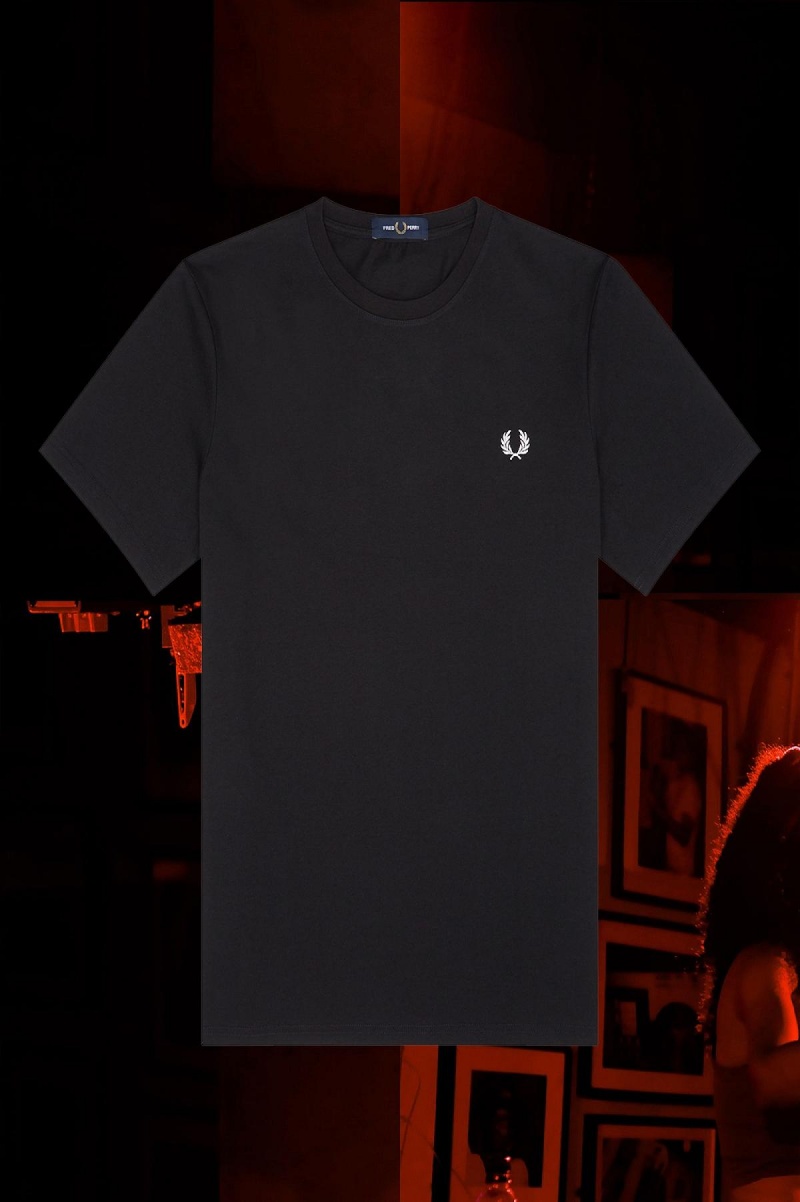 Fred Perry Munich Ringer T-shirt Herr Svarta | ZSENQ22361