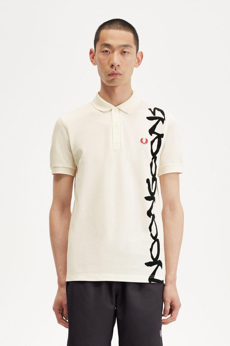 Fred Perry Noongoons Tryck Polo Shirt Piketröja Herr Vita | ESEVG57401