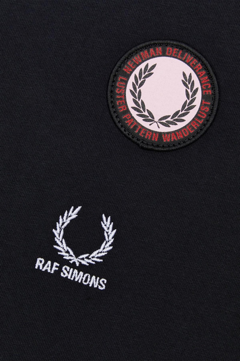 Fred Perry Oversized Patch Detail T-shirt Herr Svarta | QSEUV67828