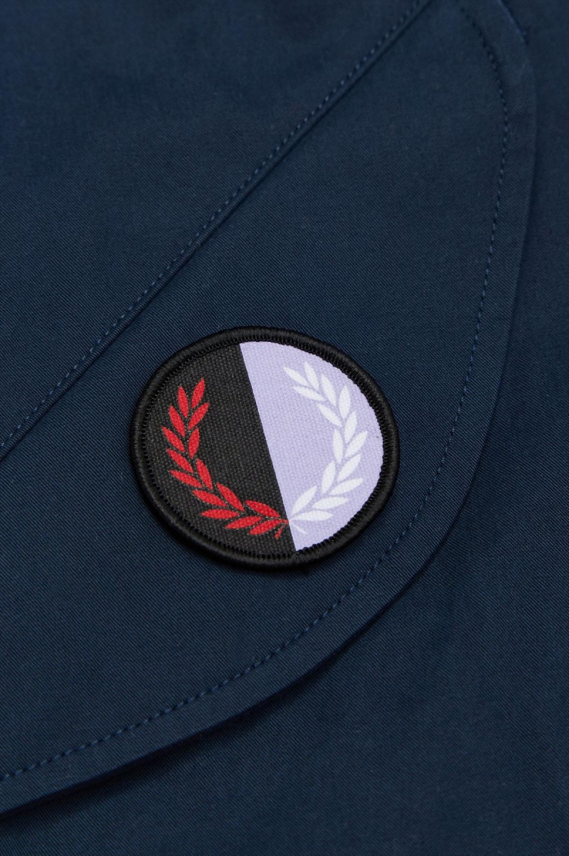 Fred Perry Patch Detail Parka Rockar Herr Marinblå | FSEHY49632