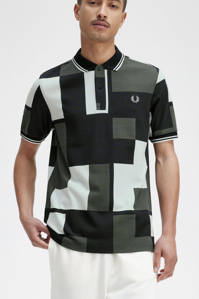 Fred Perry Pixel Print Fred Perry Shirt Piketröja Herr Ljus | SEEAH65423