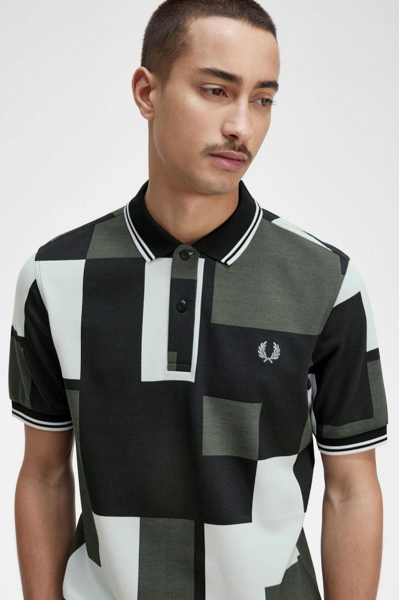 Fred Perry Pixel Print Fred Perry Shirt Piketröja Herr Ljus | SEEAH65423