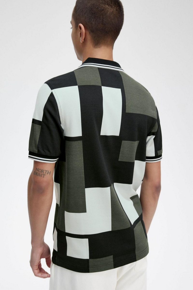 Fred Perry Pixel Print Fred Perry Shirt Piketröja Herr Ljus | SEEAH65423