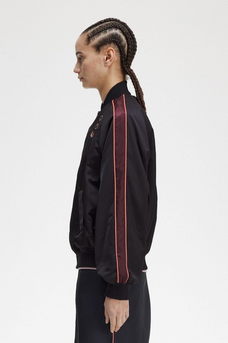 Fred Perry Printed Lining Bomber Rockar Dam Svarta | ESEVG57873