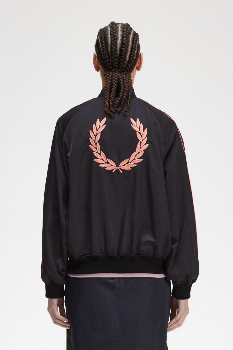 Fred Perry Printed Lining Bomber Rockar Dam Svarta | ESEVG57873