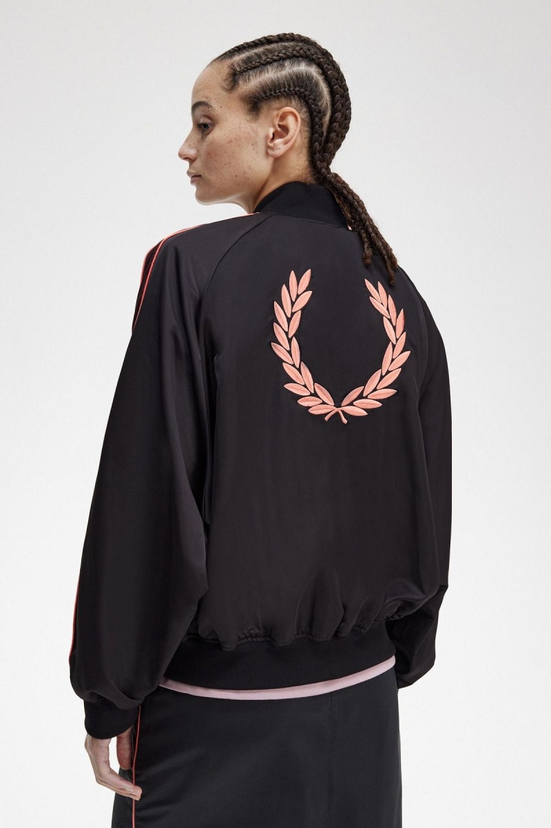 Fred Perry Printed Lining Bomber Rockar Dam Svarta | ESEVG57873