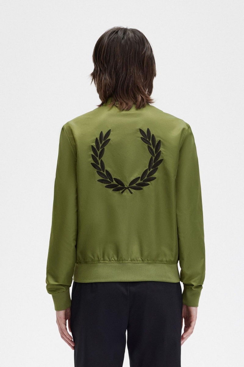 Fred Perry Printed Lining Zip-Through Rockar Dam Gröna | ASEWC46342