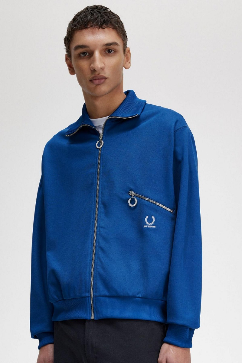 Fred Perry Printed Träningsjacka Herr Kungsblått Blå | MSEHR66478