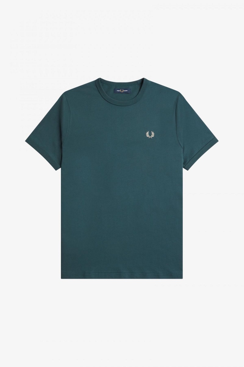 Fred Perry Ringer T-shirt Herr Blå | GSEUC28238