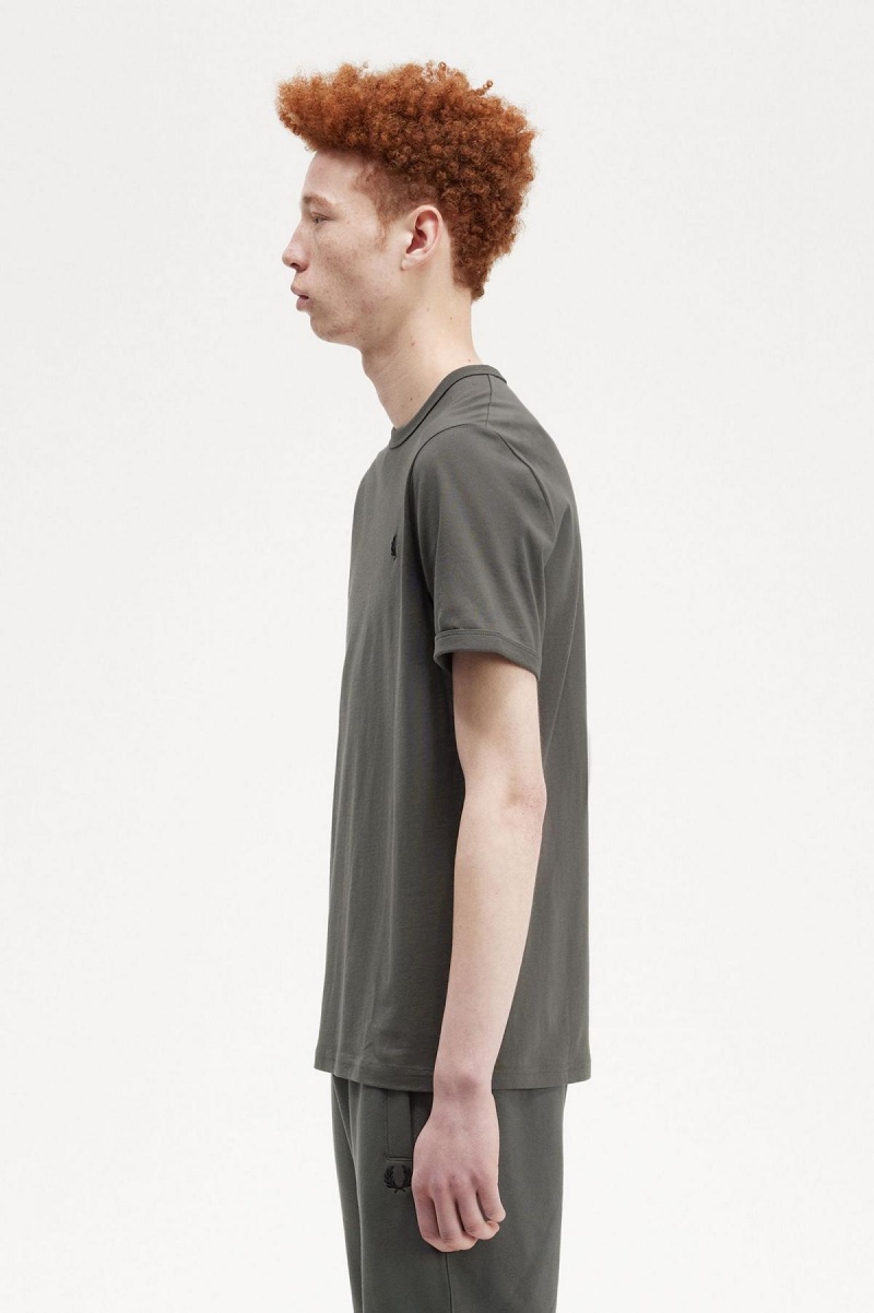 Fred Perry Ringer T-shirt Herr Gröna | PSEQX88070