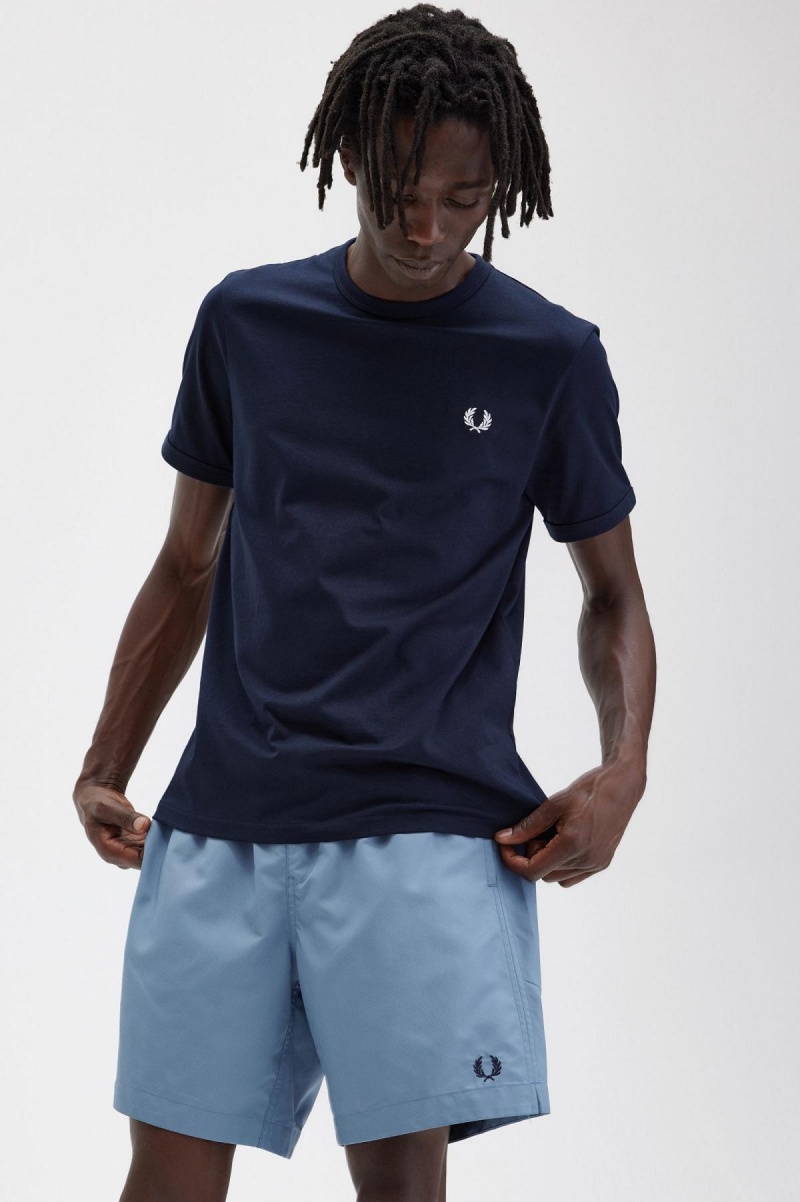 Fred Perry Ringer T-shirt Herr Marinblå | MSEFT81813