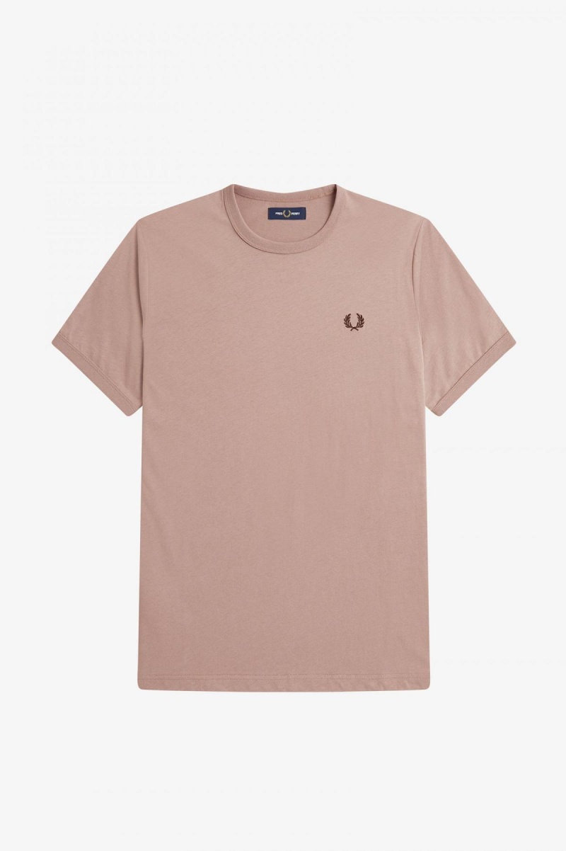 Fred Perry Ringer T-shirt Herr Mörkrosa | SEEAH34555