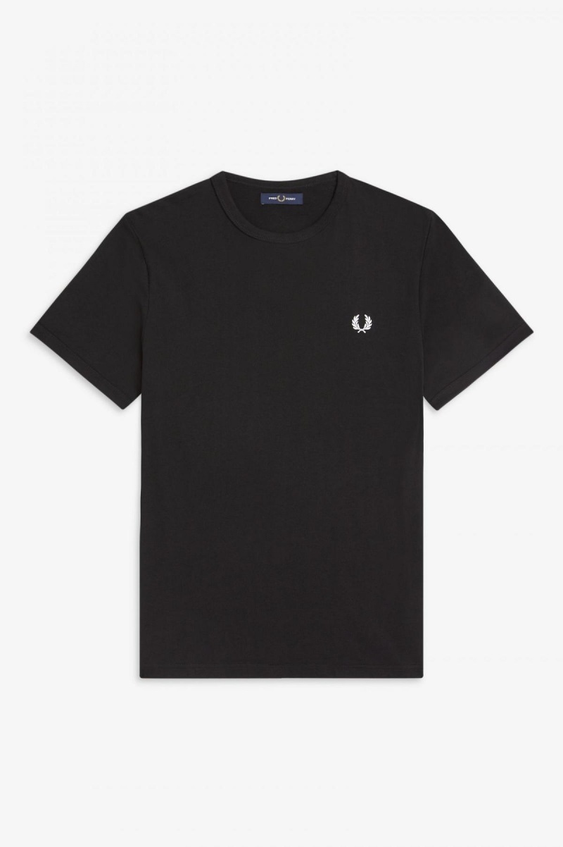 Fred Perry Ringer T-shirt Herr Svarta | LSESX26896