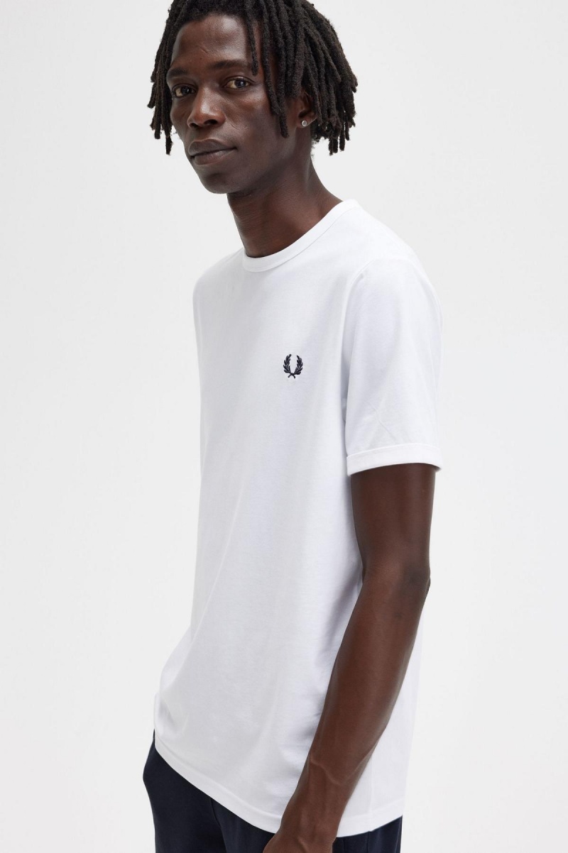 Fred Perry Ringer T-shirt Herr Vita | BSESD89836