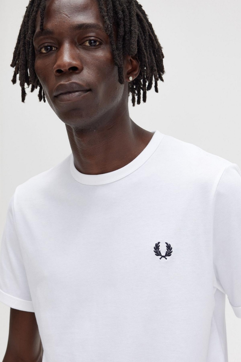 Fred Perry Ringer T-shirt Herr Vita | BSESD89836