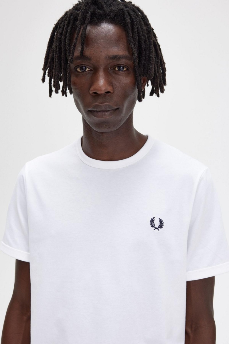 Fred Perry Ringer T-shirt Herr Vita | BSESD89836