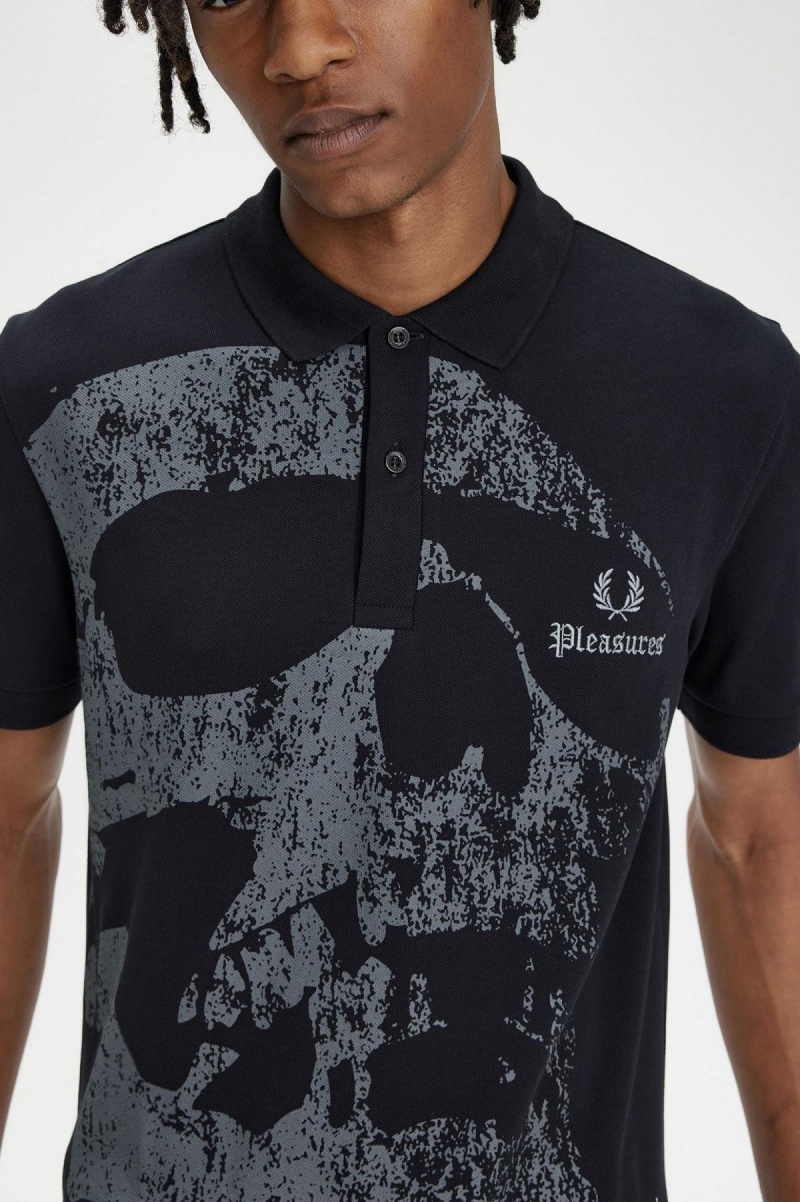 Fred Perry Skull Fred Perry Shirt Piketröja Herr Svarta | YSEVQ81305