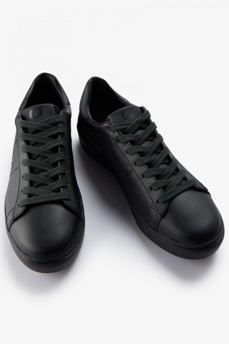 Fred Perry Spencer Skor Herr Svarta Gröna | XSEBH95145