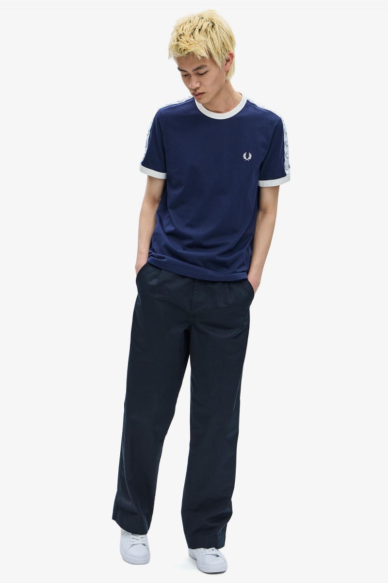 Fred Perry Taped Ringer T-shirt Herr Blå | SEDYB36664