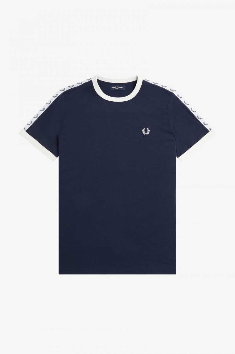 Fred Perry Taped Ringer T-shirt Herr Blå | SEDYB36664