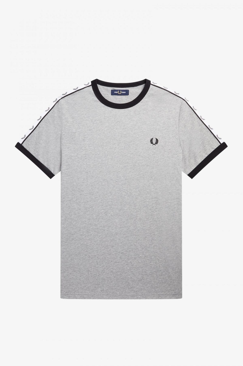 Fred Perry Taped Ringer T-shirt Herr Steel Marl | BSESD85254