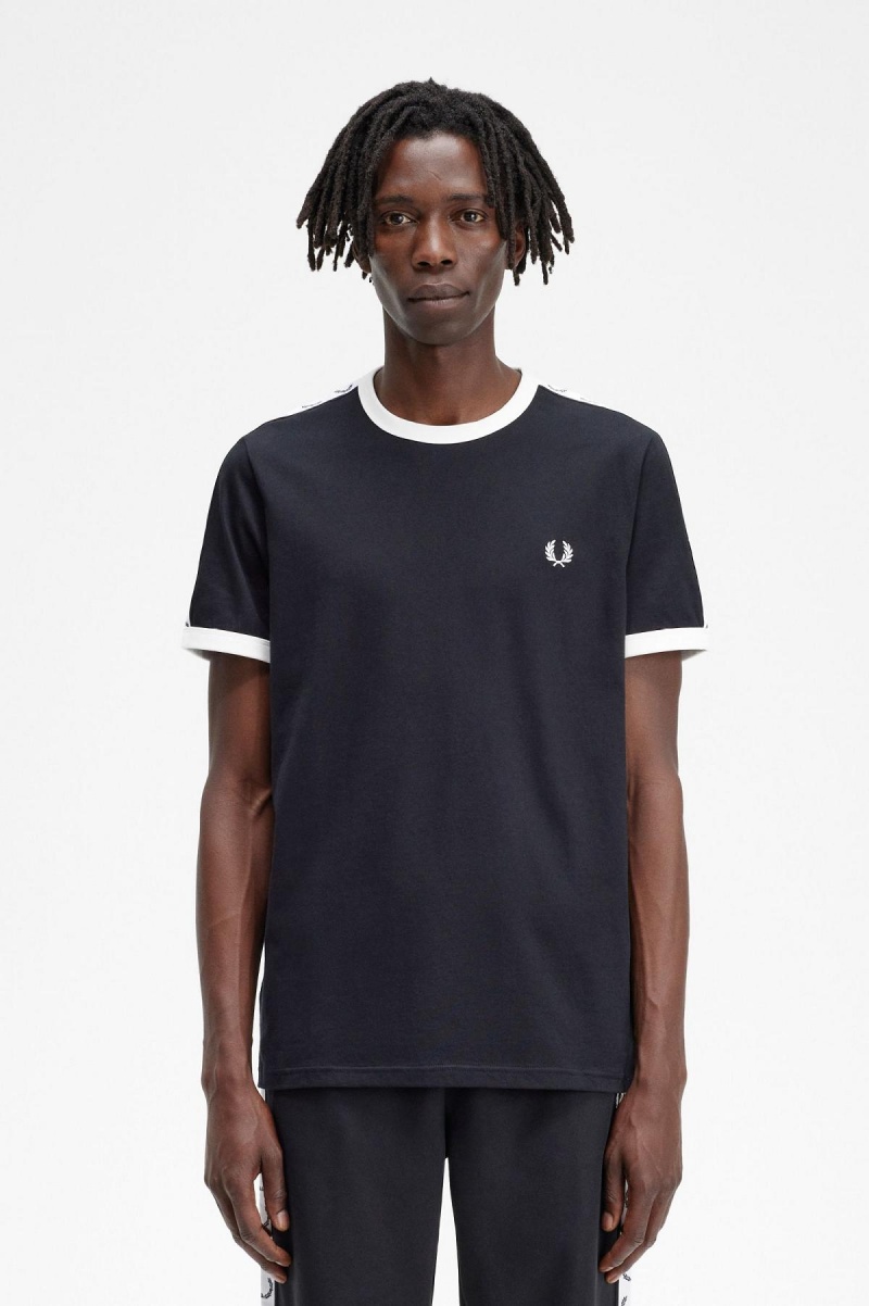 Fred Perry Taped Ringer T-shirt Herr Svarta | SEDYB38853