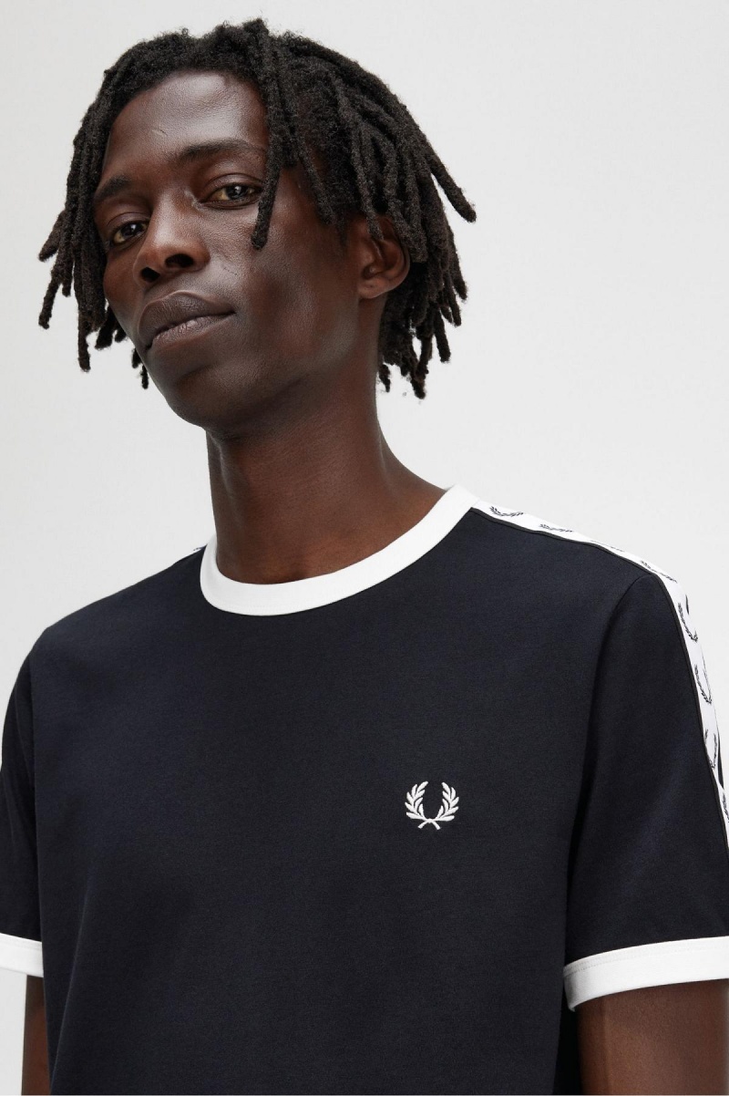 Fred Perry Taped Ringer T-shirt Herr Svarta | SEDYB38853