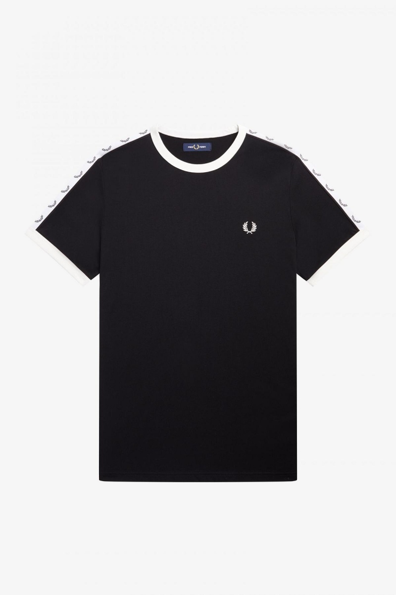 Fred Perry Taped Ringer T-shirt Herr Svarta | SEDYB38853