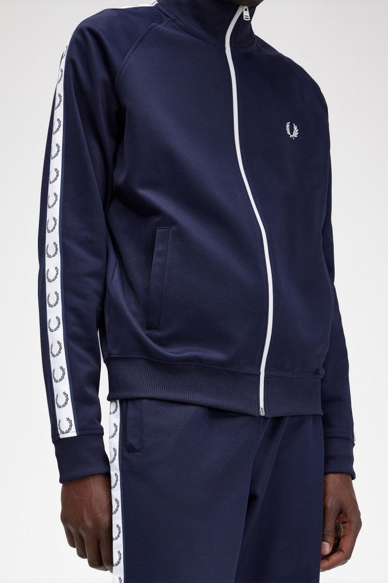 Fred Perry Taped Track Jacket Träningsoverall Herr Blå | GSEUC78424