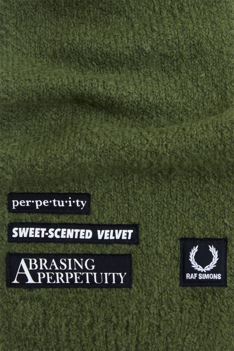 Fred Perry Textured Stickad Halsduk Accessories Chive | SENEJ30098