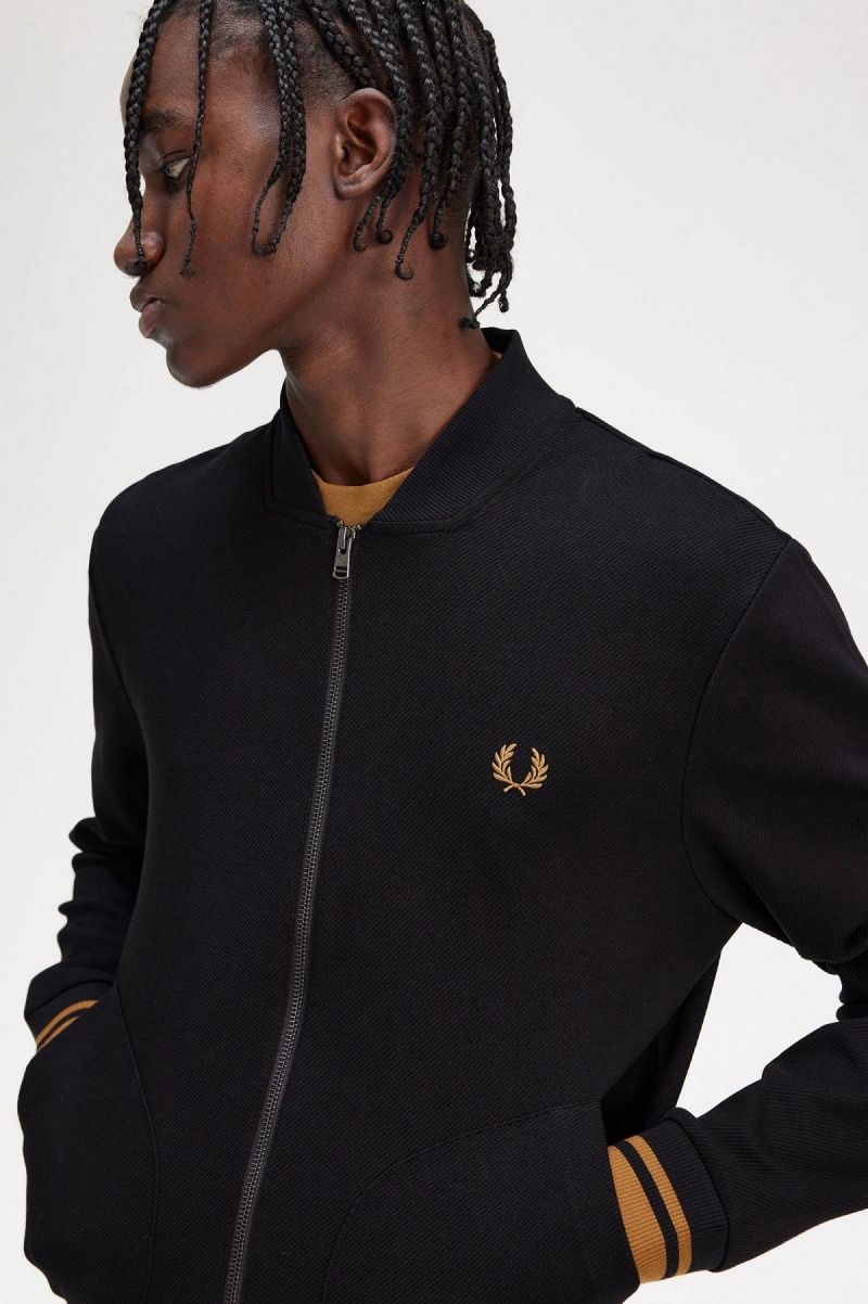 Fred Perry Tipped Detail Träningsjacka Herr Svarta | SEQCS93936