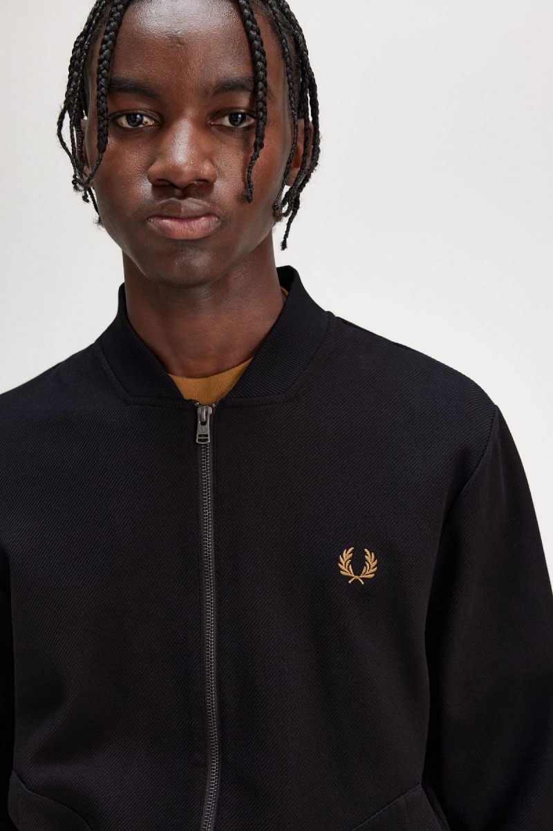 Fred Perry Tipped Detail Träningsjacka Herr Svarta | SEQCS93936