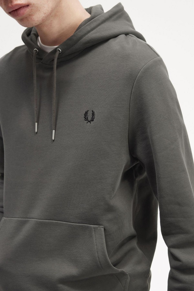 Fred Perry Tipped Hooded Sweatshirt Träningsoverall Herr Gröna | YSEGT59989