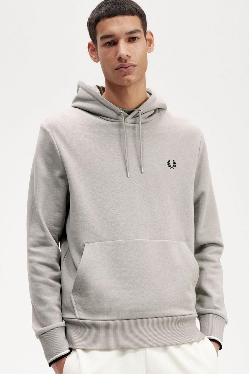 Fred Perry Tipped Hooded Tröjor Herr Limestone | SEDFL21687