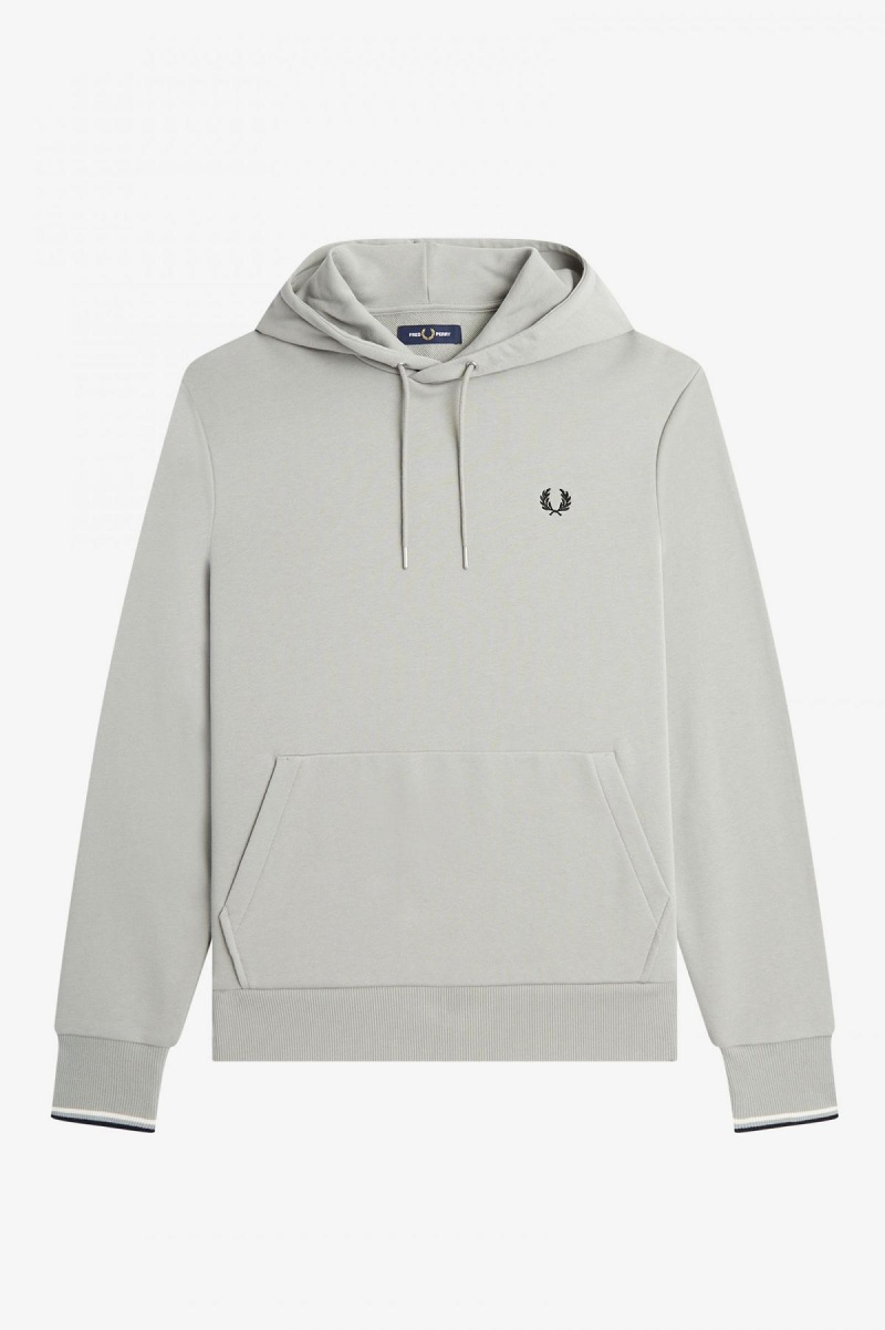 Fred Perry Tipped Hooded Tröjor Herr Limestone | SEDFL21687