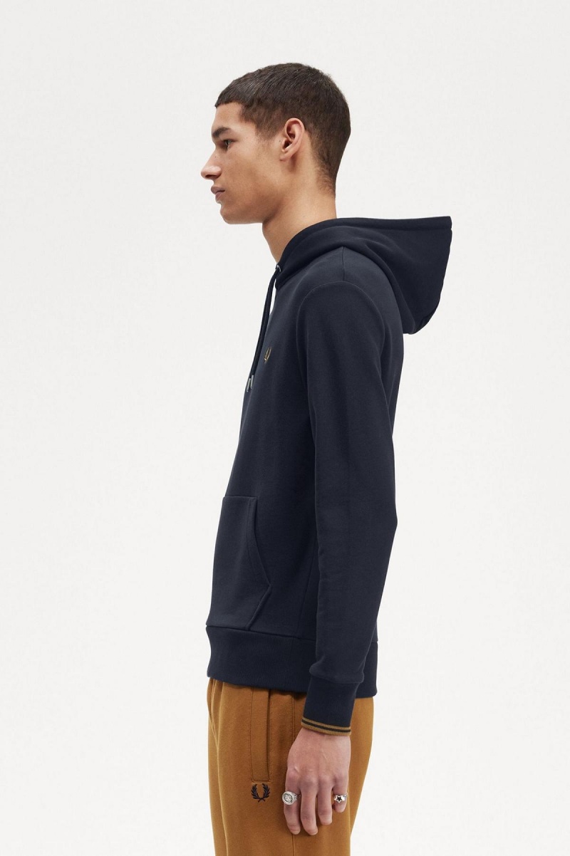 Fred Perry Tipped Hooded Tröjor Herr Marinblå Mörk | SEEAH32422