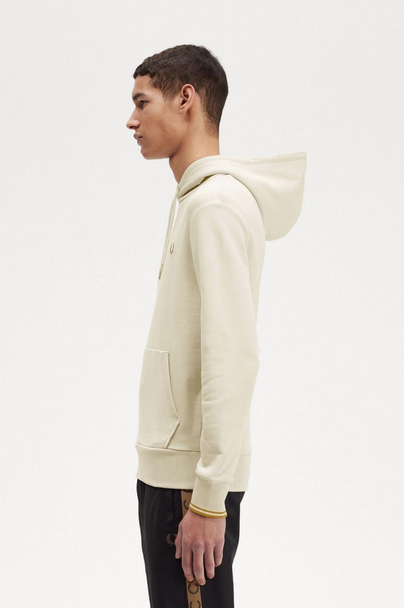 Fred Perry Tipped Hooded Tröjor Herr Oatmeal | SEXBR50934